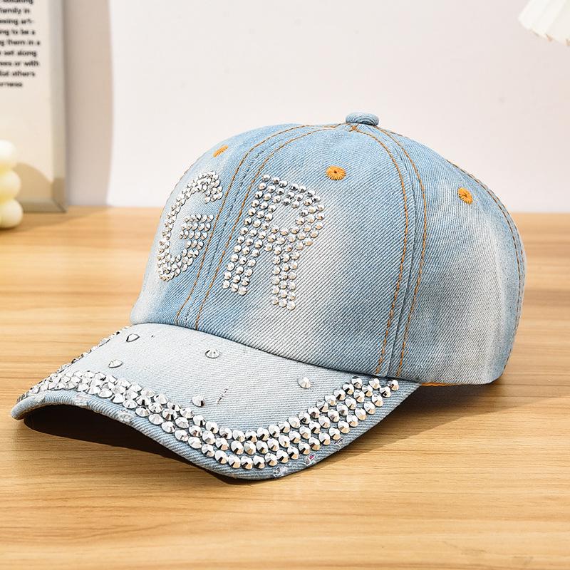 1pc Diamond-Encrusted Baseball Cap,Y2K Style Star Pattern,Casual Design,Adjustable Back Buckle,Daily Personalized Fashion Items