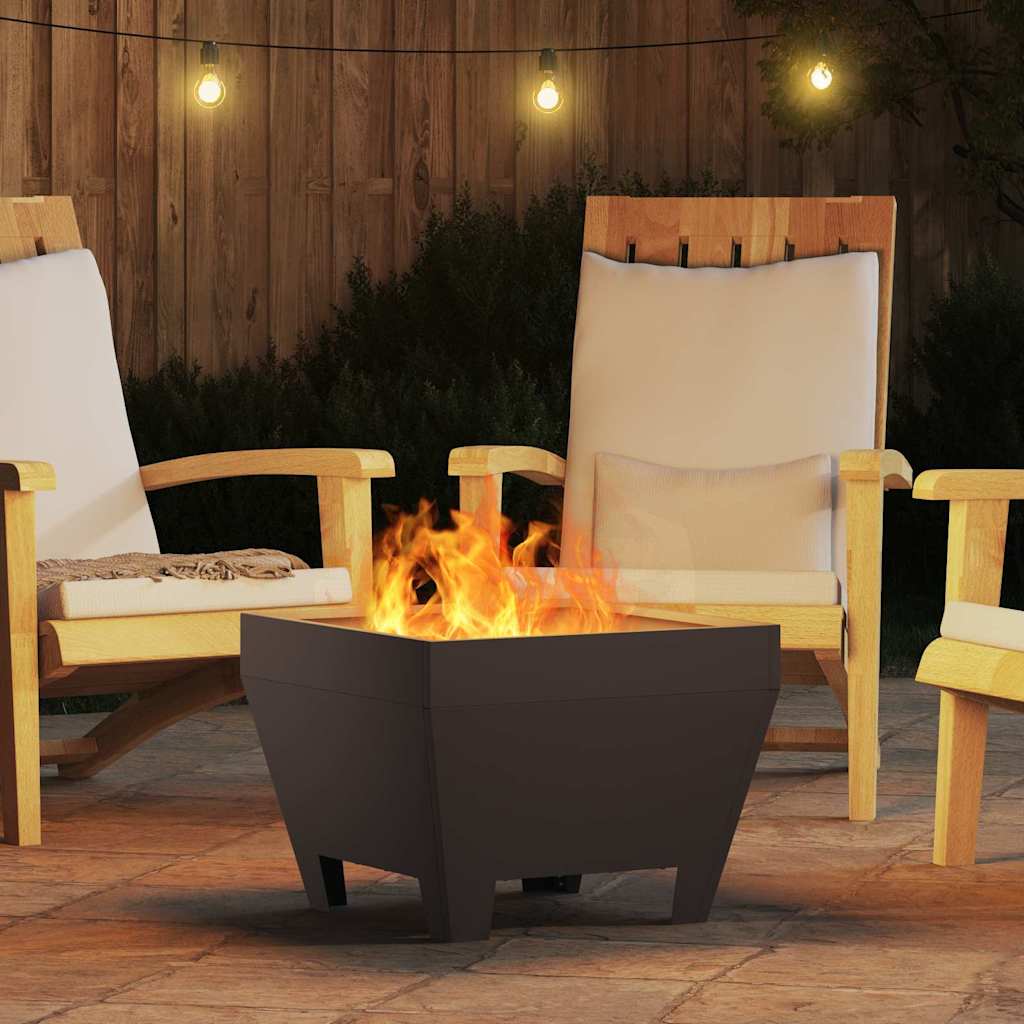 Fire Pit Black 50 X 50 X 38 Cm Steel