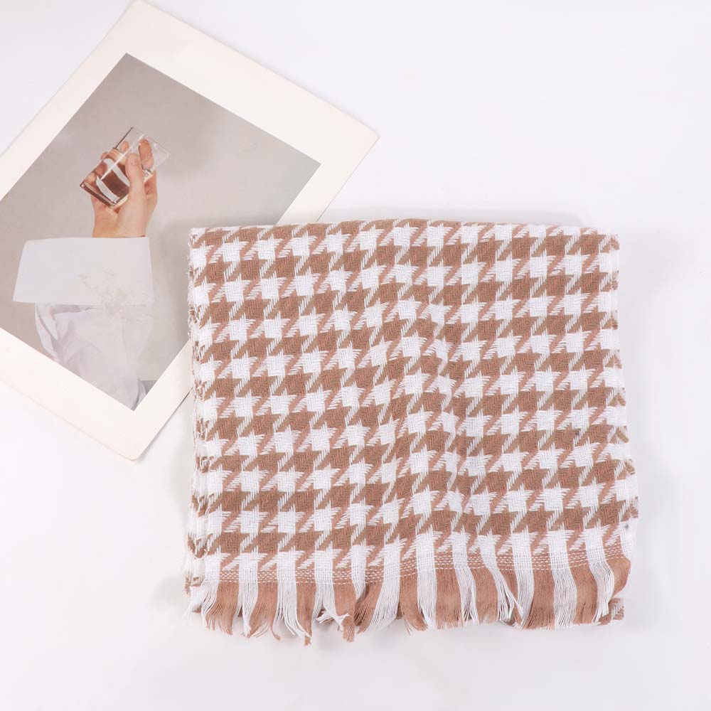 Plaid Y2K Checkered Scarf Korean Style Winter Cashmere Shawl Knitted Houndstooth Scarf  Women/Men