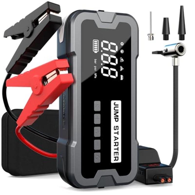 10-in-1 Car Jump Starter 3500A with Air Compressor 150PSI Portable Battery Booster Pack for 10L Gas/10L Diesel 24000mAh Power B