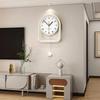 Wall clock living room no punching clock high-end feeling wall hanging home dining room background style simple clock