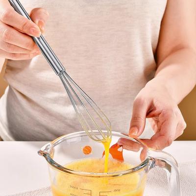 Stainless Steel Mini Whisk Handheld Egg Beater Durable Rustproof Metal Whisker Compact Kitchen Tools for Mixing Blending