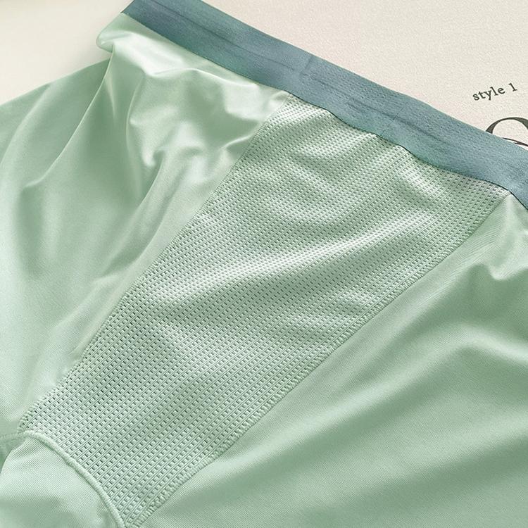3pcs Men's Ice Silk Seamless Underwear Men's Ice Silk Summer Men's Boxer Shorts Mesh Breathable Boxer Brief
