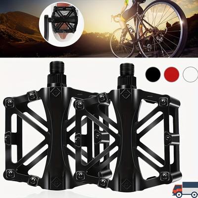 Geniş X Şeklinde Alüminyum Alaşımlı Bisiklet Pedalları - Dağ ve Yol Bisikletleri için Dayanıklı, Siyah