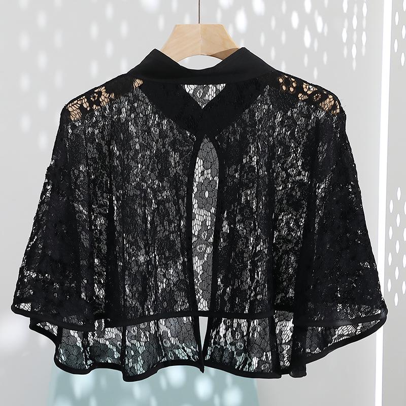 Elegant Summer Lace Sun Protection Shawl & Camisole Dress with Retro Silver Buckle – Fashionable Women's Outfit
