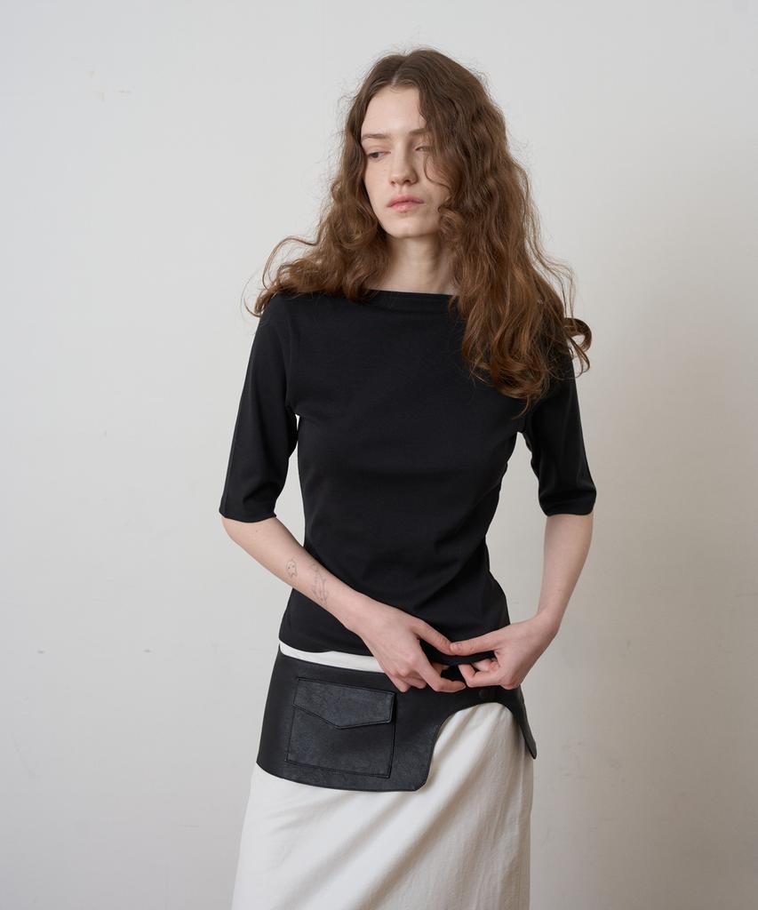 From Wear Vegan Leather Wrap Skirt Black