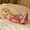 Vestiti per Gatti Sirena Divertente Costume Animale Domestico Gattino Muppet Decorazione Coda di Pesce Divertente Abito per Foto