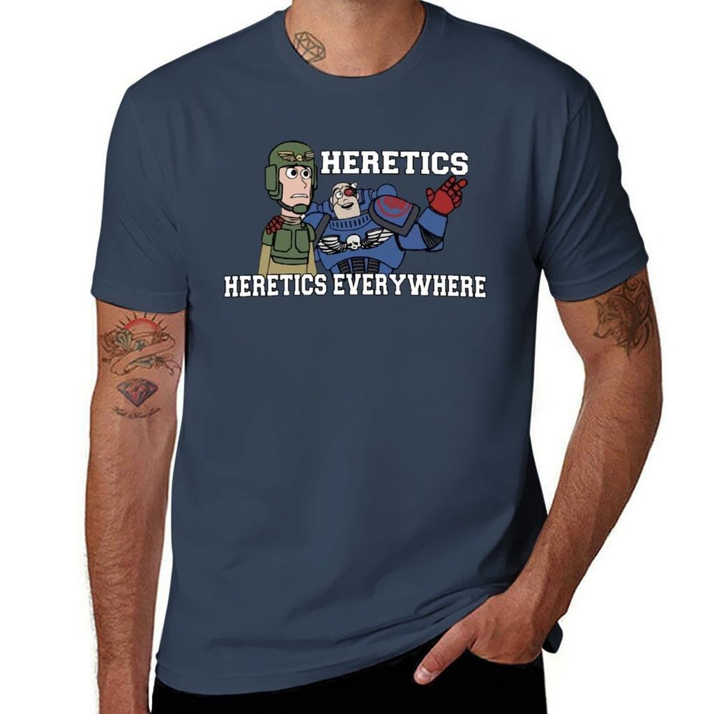 Heretics, Heretics Everywhere!! 40k Print T-Shirt New Edition Sublime Mens Graphic T-shirts Big and Tall