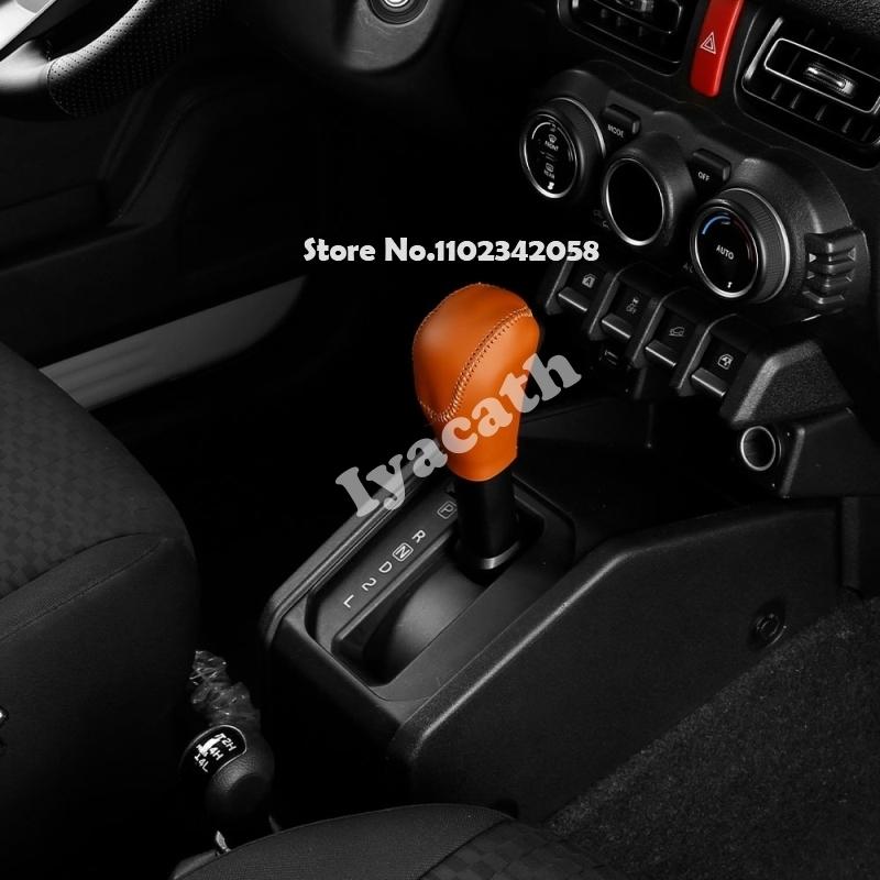 For Suzuki Jimny Nomade 2025 2026 Interior Leather handbrake cover four-wheel drive gear shift hood LHD gear head knob cover