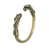 Vintage Distressed Double Dragon Head Round Bar Bangle Chinese Trendy Solid Antique Brass Craft Cuff