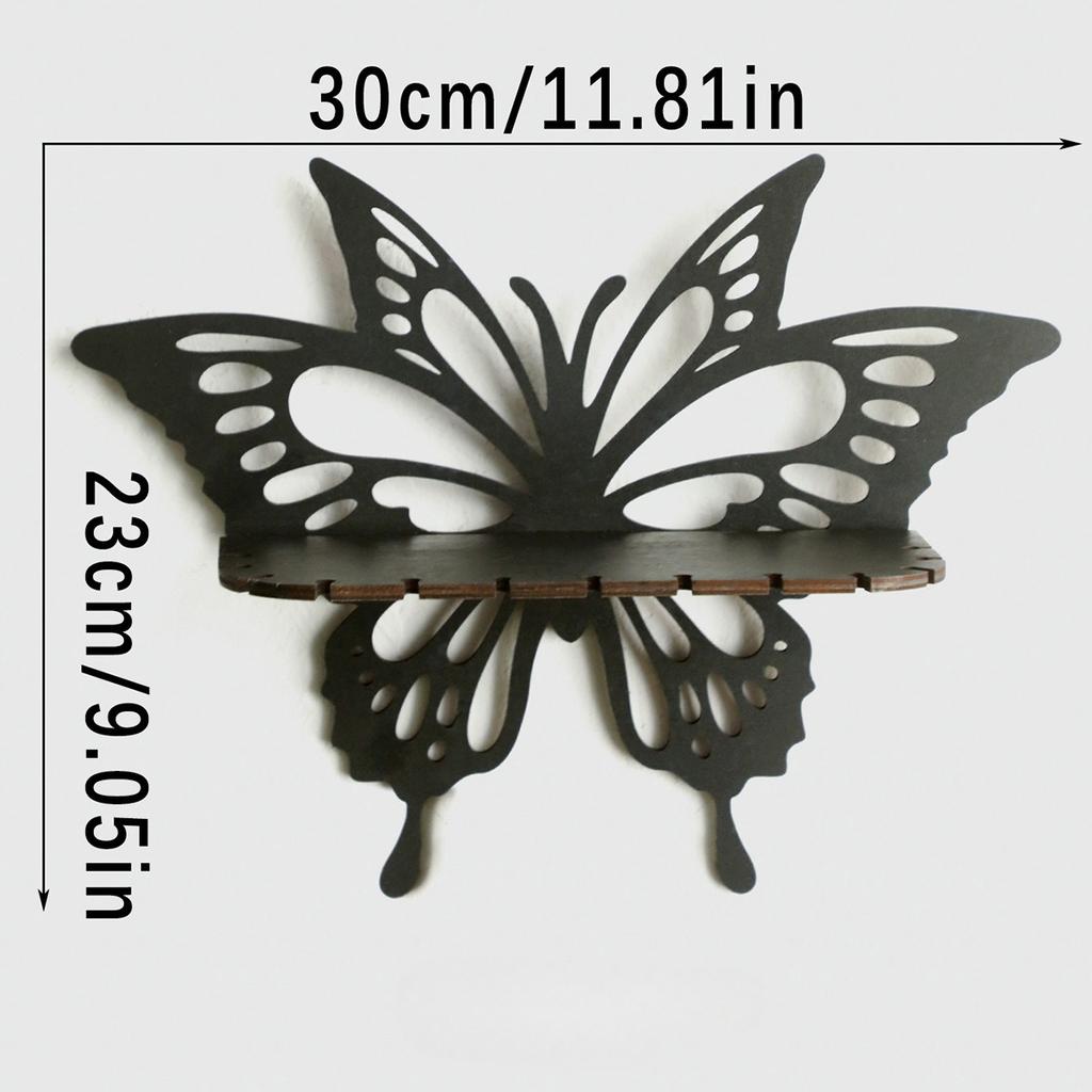 Butterfly Floating Wall Shelf Crystal Shelf Lotus Display Room Ornaments Modern Home Decoration Rack Home Wood Decor Aesthetic