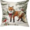 Christmas Winter Home Decoration Pillowcase Rabbit Animal Pillow Cover Suitable for Room Sofa Cushion Cover Friend Gift