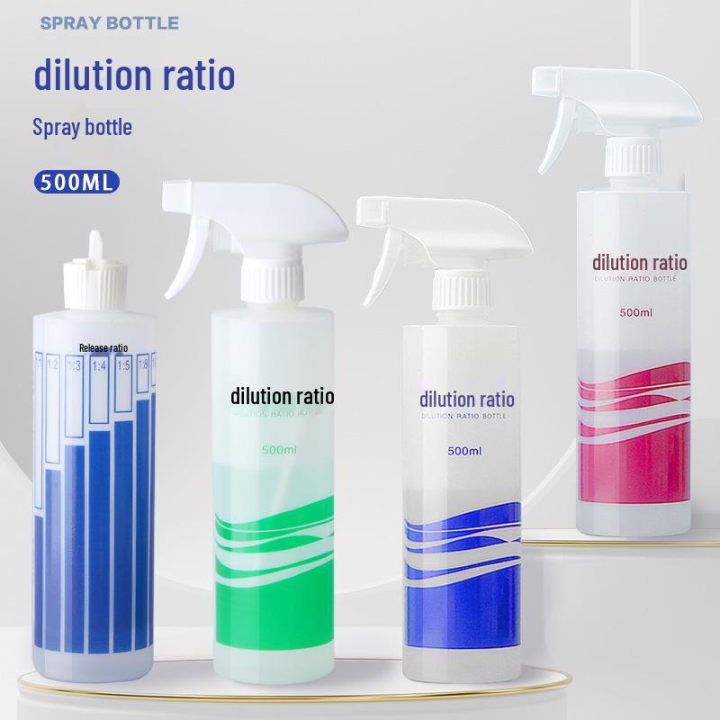 500mL Spray Bottle with Measuring Scale for Dish Soap Dilution Blue Trigger Sprayer