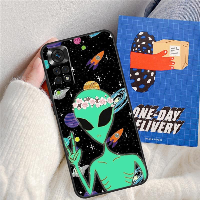 Aesthetics Cartoon Alien Space Funda For Xiaomi Redmi Note 14 Pro 13 9 10 11 12 9S 10S 11S 12S Redmi 13C 10C 12C 14C Case