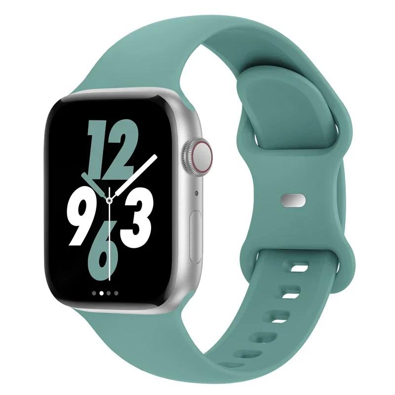 Silikonowy pasek do Apple Watch 44mm 45mm 40mm 41mm 42-38mm 45 mm bransoletka sportowa iwatch series 8 7 6 5 4 3 SE 9 Ultra 2 49mm