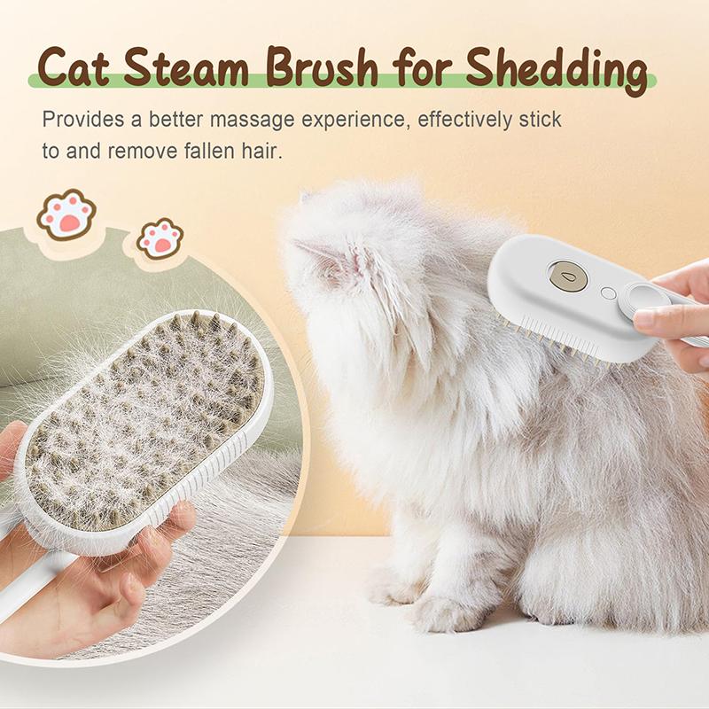 Cat Dog Pet Spray Massage Brush 3 In 1 One Button Steam Spray Folding Rotatable Floating Hair Bath Hair Removal Brush Comb
