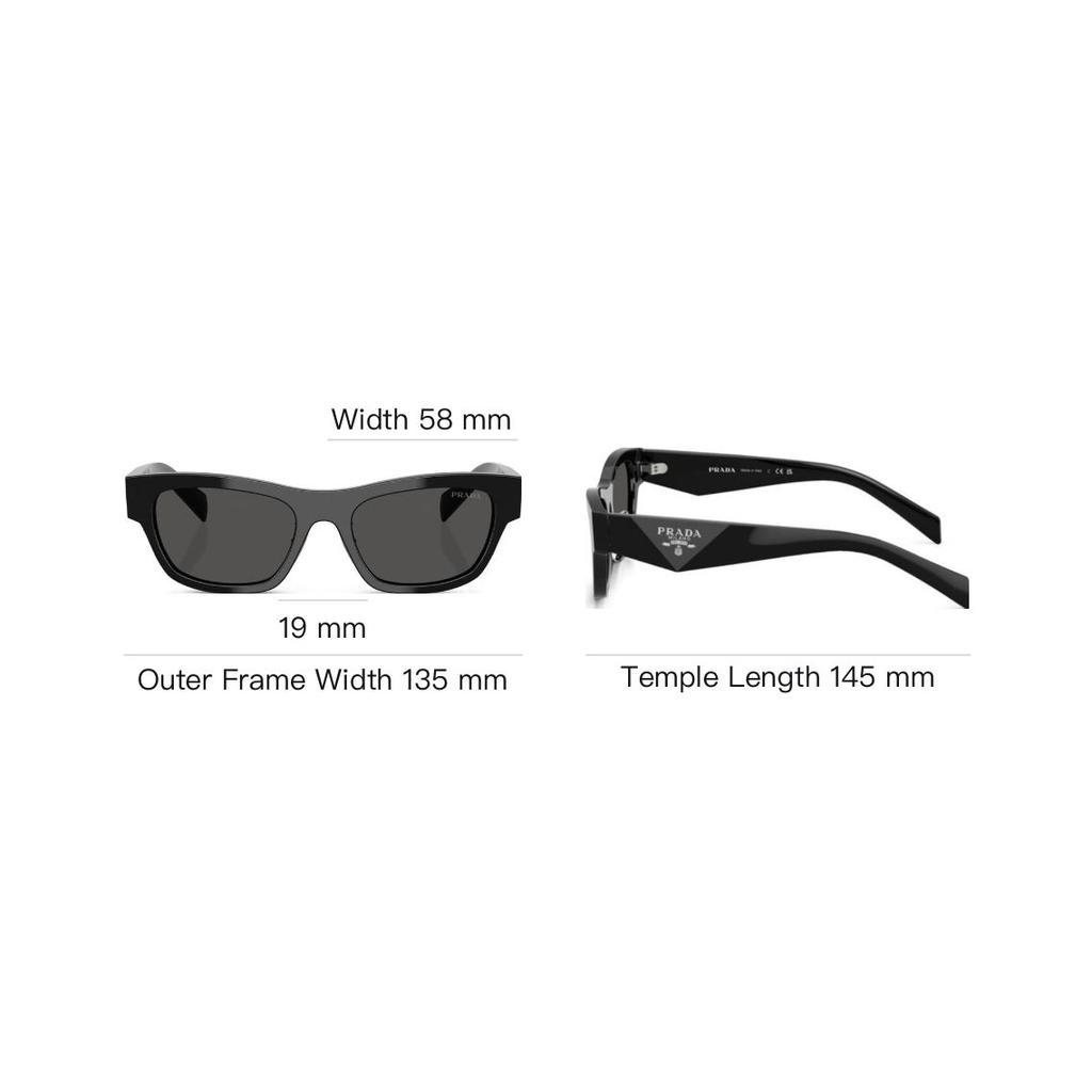 Prada Original Design Square Sunglasses Women Sunglasses Black 16K-08Z-SPRB09F-16K08Z