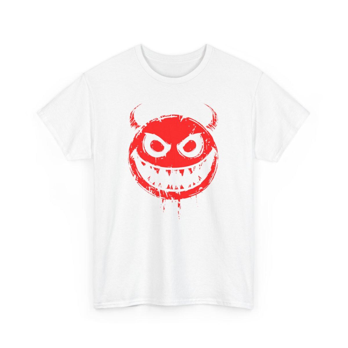 Evil Smile Face Emoticon Sarcastic Satire Humor Meme Funny gift Unisex T-Shirt S разноцветный