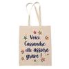 Tote Bag - PLANETEE - Cassandre "she's Awesome!" » - Jute - Beige - Printed In France
