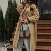 Womens VintageWomensVintage Contrast Color Lapel Long Trench Coat 2026 Old Money Style Khaki
