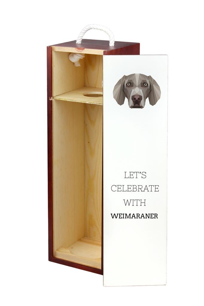 Weimaraner - Geometric Box With Photo And Inscription For Art-Dog Wine