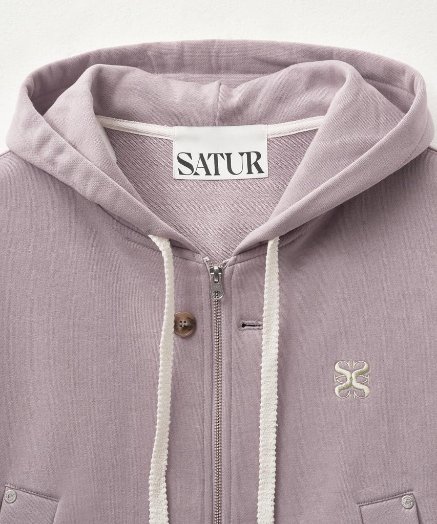 Satur Theo Cotton All Day Hoodie Zip-Up Purple (Type A)