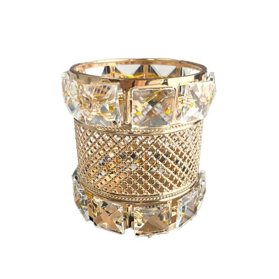 Rhinestone Pen Holder for Desk Elegant Clear Desktop Organizer for Pens Makeup Brushes Kitchen Utensils Modern Office Accessories