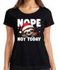 Nope Not Today Sloth Christmas Santa Hat Lazy Cute Ladies Tshirt