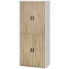 Kitchen Pantry in MDF Wood with 4 Adjustable Shelves and 4 Doors, 80x40x182 cm