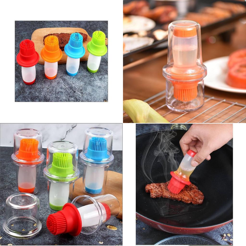 Press Grill Tragbar Ölflaschenbürste Aufbewahrungshülle Küchenhelfer Barbecue