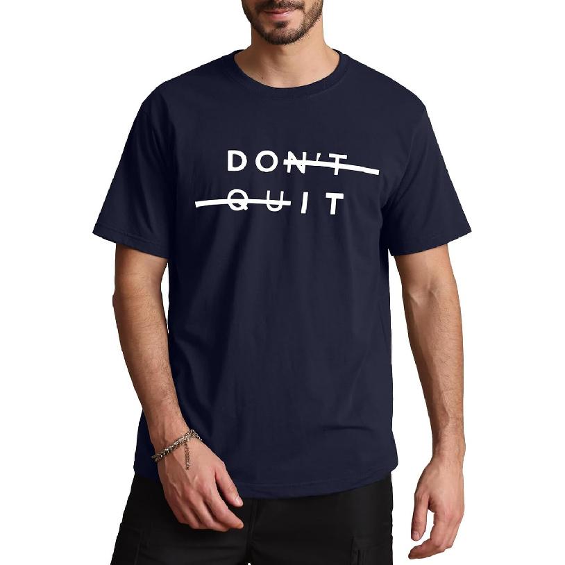 Aiyino Men's Don't Quit Tee – Minimalist Motivational 100% Cotton Top