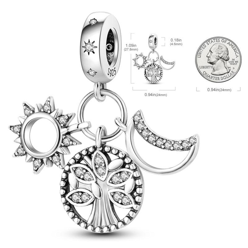 S925 Silver Charm Star Moon Firefly Travel Heart Pendant Fit Original  Beads Making Fashion Woman Jewelry Dangle Charms
