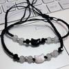 New Wine Red Cat Beaded Couple Bracelets Handmade Adjustable Braided Cord Minimalist Moonstone Obsidian Jewelry for Men Women