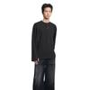 NOMANUAL Henley Neck Knit Long Sleeve   Black