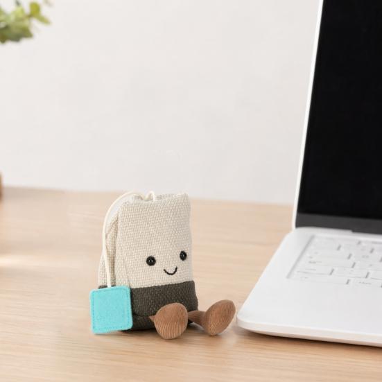 Yousheng Cute Tea Bag Plush Toy, Soft Stuffed Animal Doll for Kids, Funny Creative Plushie for Birthday Gift, Stress Relief