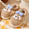 Cotton slippers women's autumn and winter cute bears wear thick-soled home non-slip bags and velvet thermal shoes