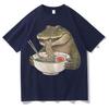 Hip Hop Frog Eating Japanese Noodles Graphics Tee Trendy TShirt Summer Casual Round Neck High Quality TShirt Streetwear Unisex