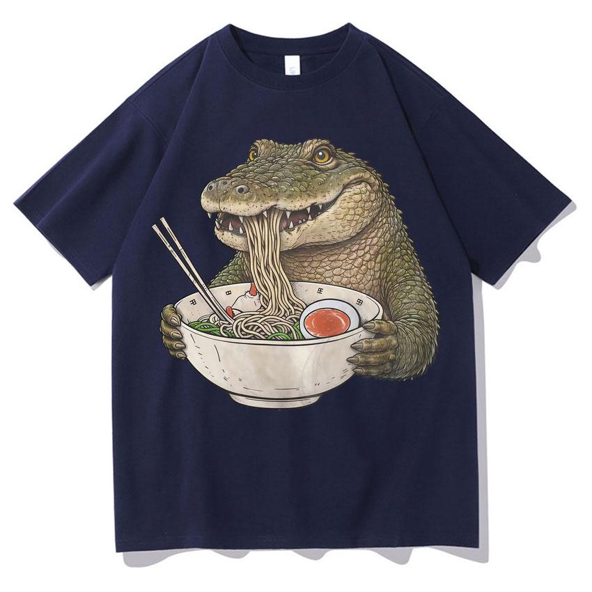Hip Hop Frog Eating Japanese Noodles Graphics Tee Trendy TShirt Summer Casual Round Neck High Quality TShirt Streetwear Unisex