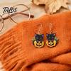 Orecchini Gatto Cartone Animato Zucca Halloween Orecchini Pendenti Neri, Gioielli Carini Animali Pendenti Accessori Festivi per Donne Ragazze, Regalo Novità per le Feste Festa