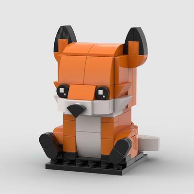 MOC Tiere Figuren Niedlicher Kleiner Fuchs Bausteine Ziegelmodelle Köpfe Kinder Freunde DIY Lernspielzeug Kinder Weihnachtsgeschenke