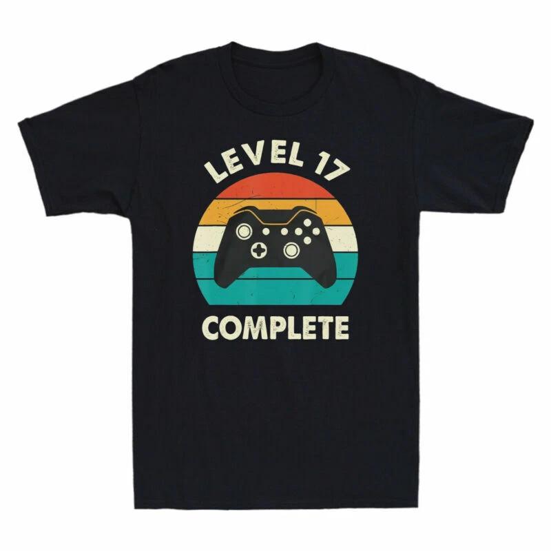 Level 17th Complete Shirt Retro Sunset 17 Year Wedding Anniversary Gift T-shirt L
