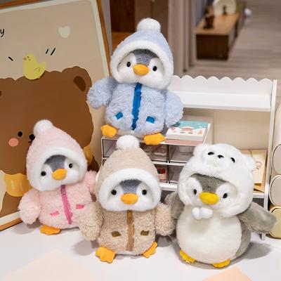 Cute Penguin Cute Action Figure Doll Small Christmas Costume Plush Toy Animal Adornment Throw Pillow for Boys and Girls Gifts