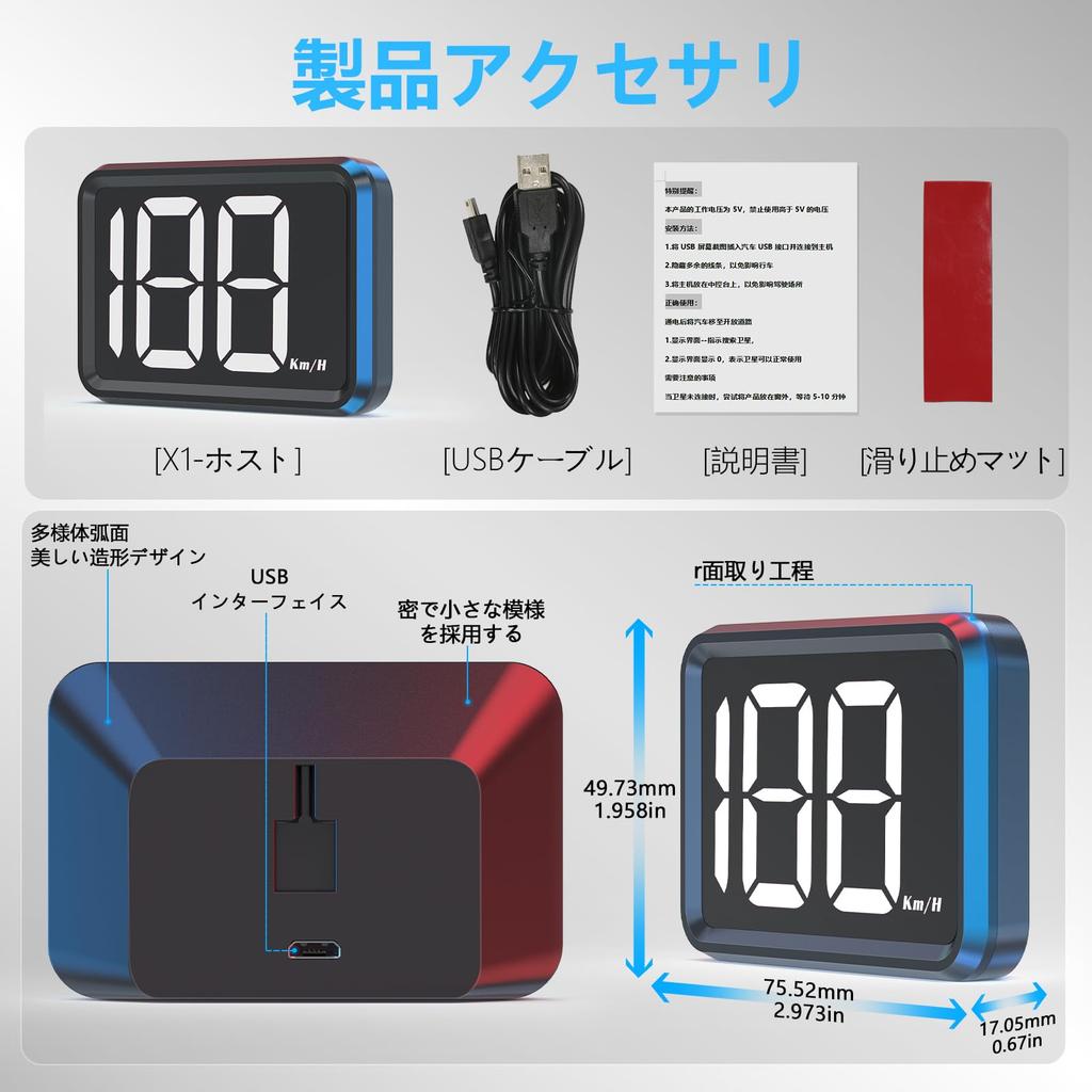 Wiyii Car Speedometer, Car HUD, Flat View Display Car, Automatic