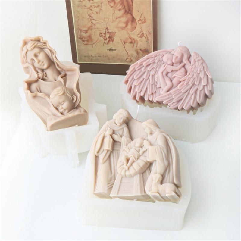 Resin Mold Silicone Texture with Prayer Pattern Candle Moulds for Table and Bedroom for Crafting Unique Table Decors