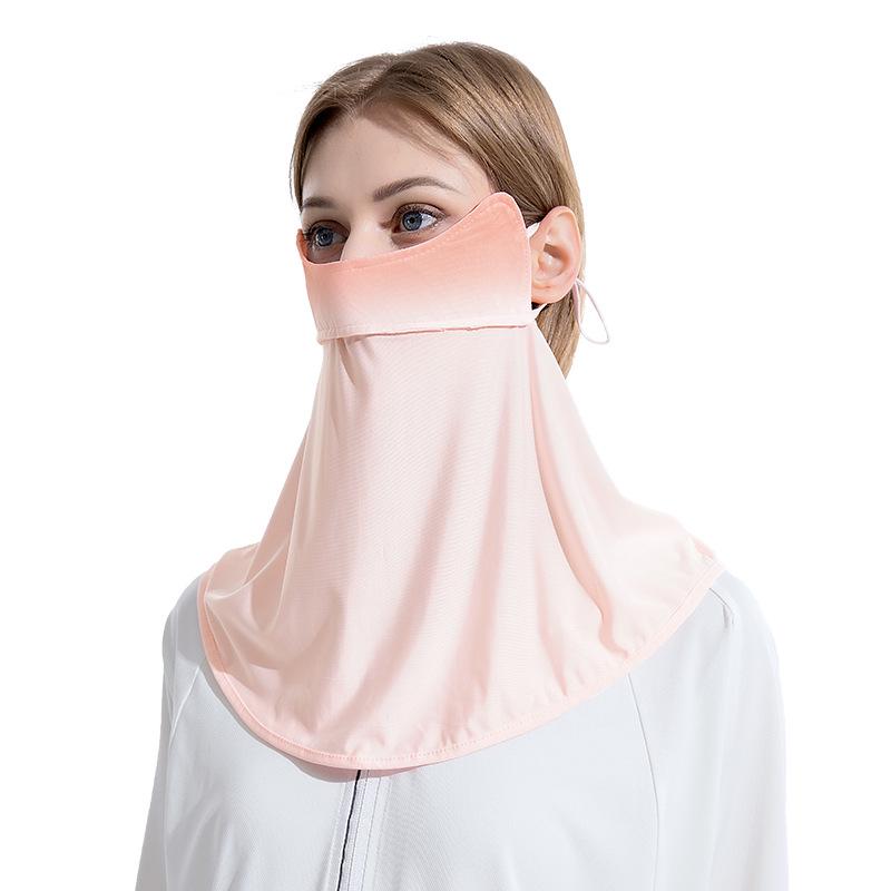 Summer Blush Anti-UV Sunscreen Ice Silk Face Mask for Women - Breathable Cycling Eye Protection