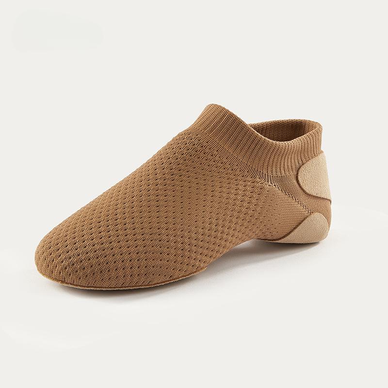 Unisex Nylon Upper Leather Sole Slip-on Jazz Shoe For Women And Men's Dance Shoes