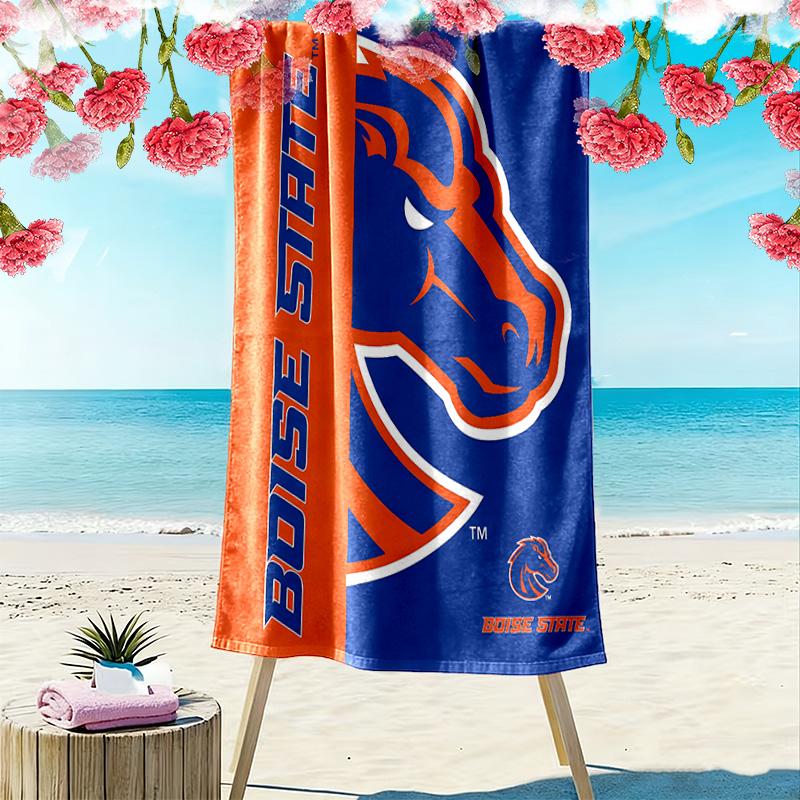 Boise State Broncos Print Beach Towel, Large Soft Quick Dry Towel for Beach Camping Swimming