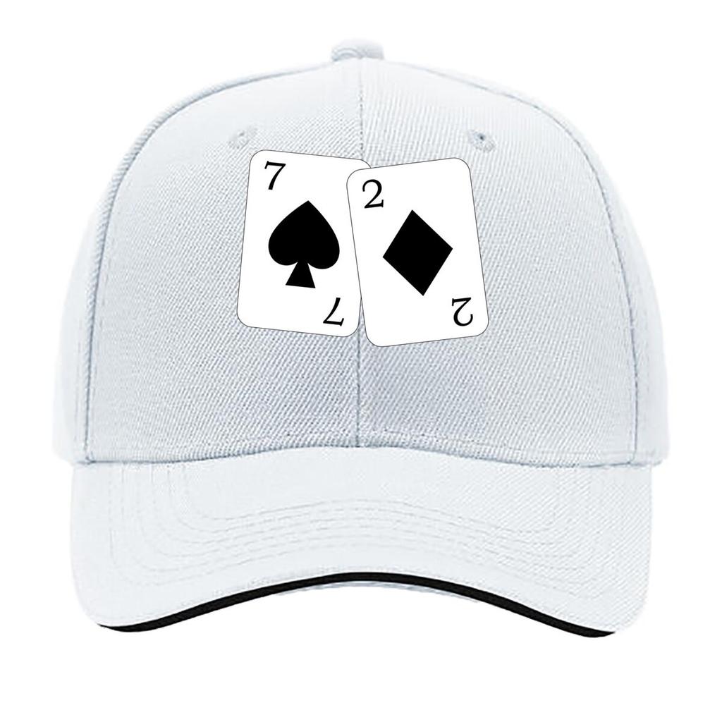 Classic Spade 7  Diamond 2 Card pattern Sandwich Baseball Cap For WoUnisexs Unisex FeUnisex Beach Dad Hat