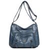 Damska miękka skórzana torba na ramię z wieloma kieszeniami, torba crossbody, torba dla mamy w średnim wieku