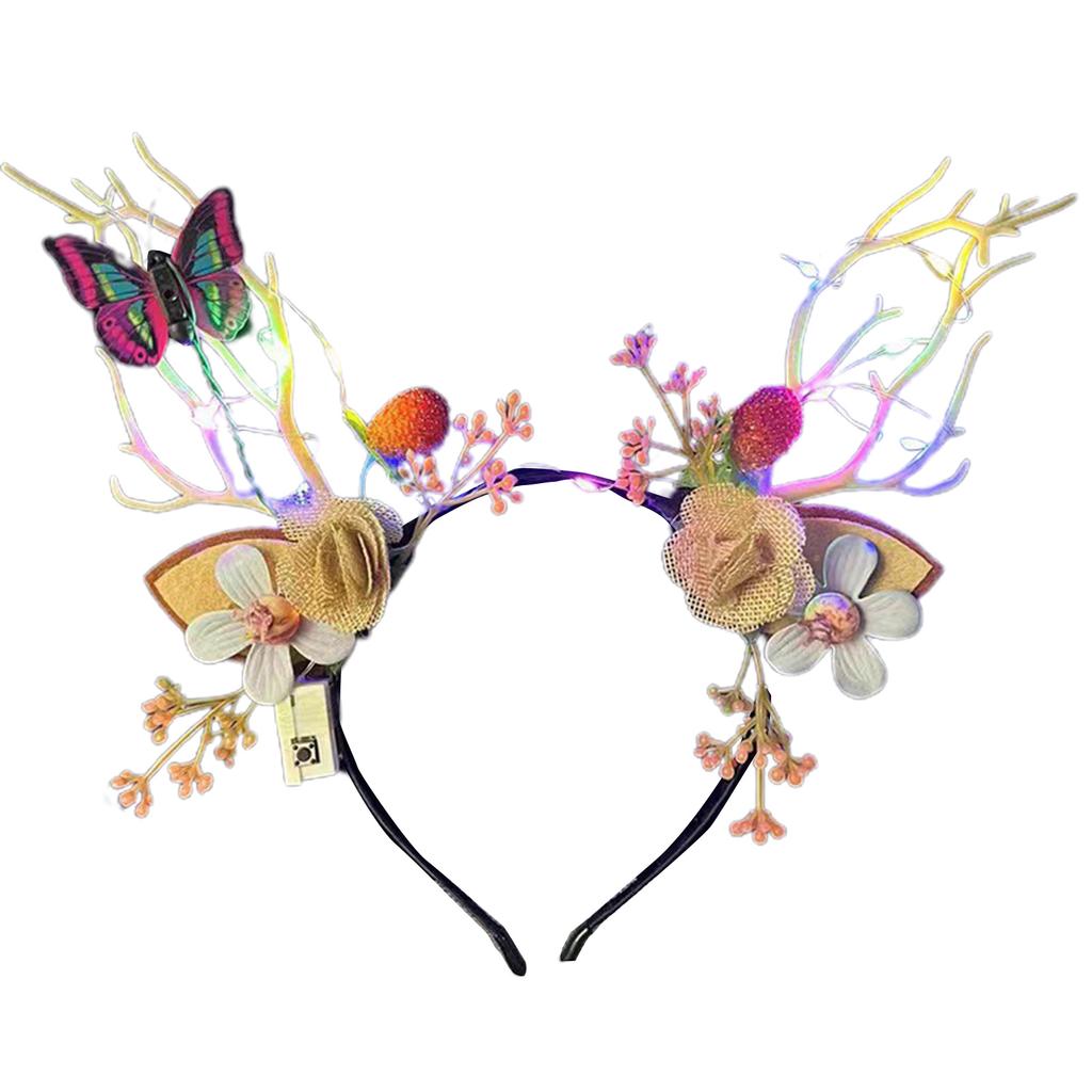 LED Christmas Antler Headband Party Accessories Flashing Christmas Headhoop Festival Party Hairband Holiday Headwear